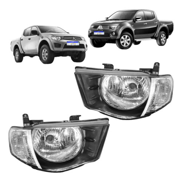 Farol L200 Triton 2008 2009 2010 2011 2012 2013 A 2017 Par