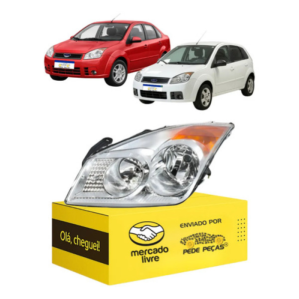 Farol Ford Fiesta 2008 2009 2010 L.e Novo Esquerdo