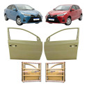 Par Porta Dianteira Yaris Sedan 2019 2020 A 2025 Novo Dianteira Ambos Os Lados Cinza
