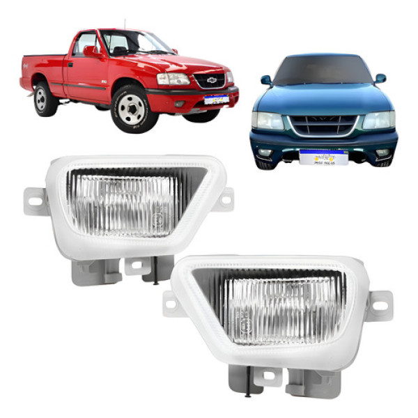 Par Farol De Milha Chevrolet S10 Blazer 1999 2000 Transparente/ambos