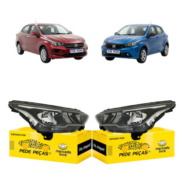 Par Farol Fiat Argo Cronos 2017 18 A 2023 S/led S/auxiliar Ambos Lados