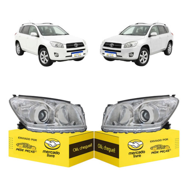 Farol Toyota Rav4 2009 2010 2011 2012 Foco Duplo Par Ambos Lados
