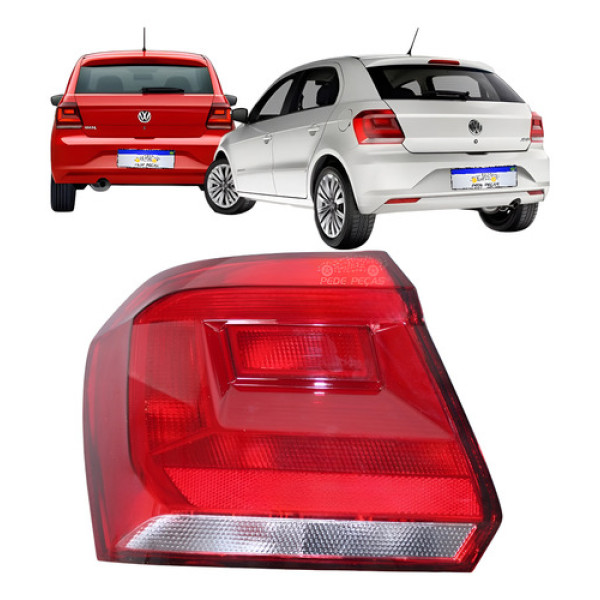 Lanterna Volkswagen Gol G7 G8 2017 2018 2019 A 2023 Fume Le Esquerdo/motorista Vermelho