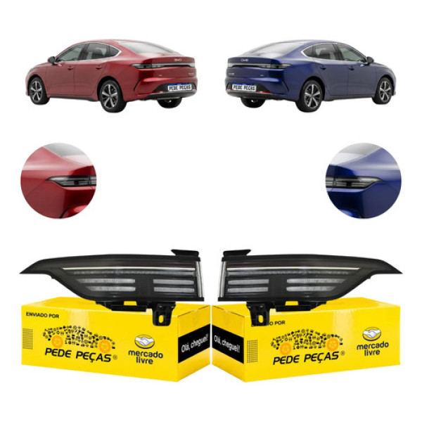 Par Lanterna Traseira Byd King 2024 25 A 2027 Full Led Novas Ambos Lados Fume