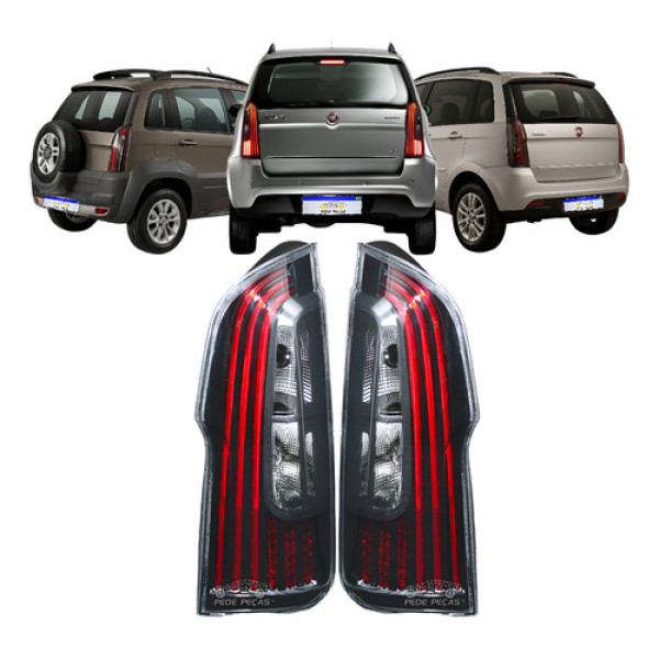 Par Lanterna Fiat Idea 2011 2012 2013 2014 A 2016 C/led Fume
