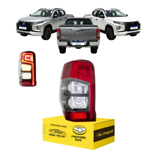 Lanterna Esquerda L200 2021 22 23 24 2025 Novo C/led Esquerdo/motorista Vermelho