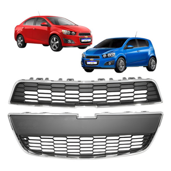 Grade Superior/inferior Sonic Cromada 2012 2013 2014 Cromado / Preto