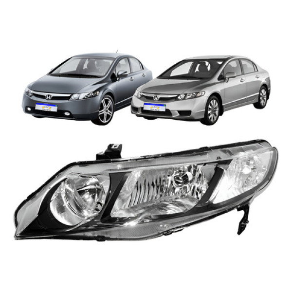 Farol Honda New Civic 2007 2008 2009 2010 2011 Novo L.e Esquerdo