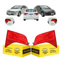Jogo Sinaleira Traseira Honda Civic 2007 2008 2009 2010 2011 Ambos Lados Vermelho Cristal