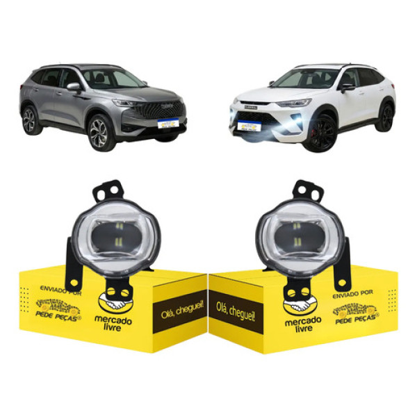 Farol Milha Cibie Auxiliar Haval H6 Gt 2023 24 2026 Led Par Prateado