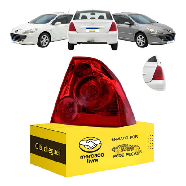 Lanterna Traseira Peugeot 307 Sedan 2007 08 09 10 11 2012 Ld Direito/passageiro Vermelho