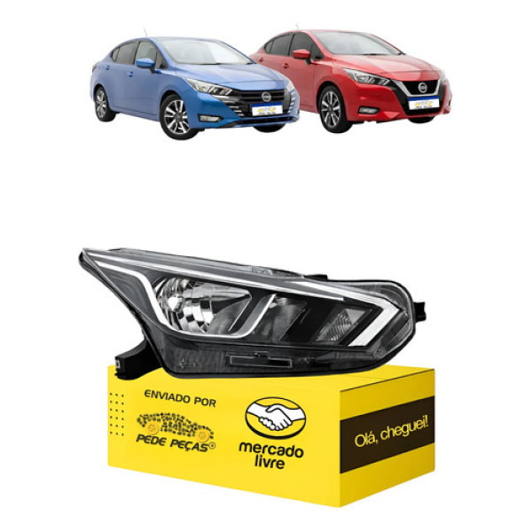 Farol Nissan Versa Advance 2021 22 23 A 2026 C/avaria L.d Direito/passageiro