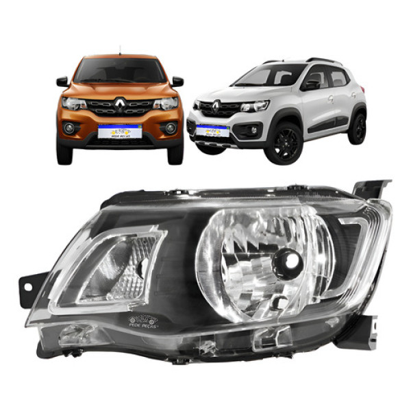 Farol Renault Kwid 2017 2018 2019 2020 2021 22 Base Preta Le Esquerdo/motorista