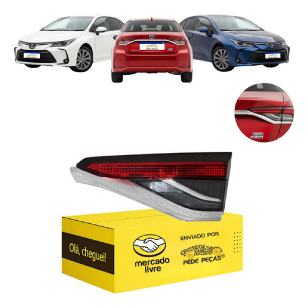 Lanterna Tampa Toyota Corolla Xei 2020 2021 A 2026 S/led L.d Direito/passageiro Vermelho