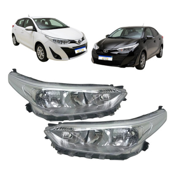 Par Farol Toyota Yaris 2018 A 2025 S/led Eletrico Foco Duplo