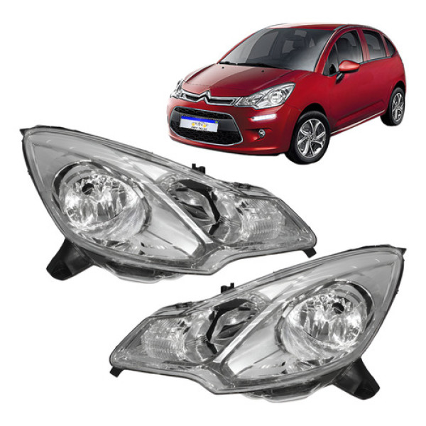 Par Farol Citroen C3 2013 2014 2015 2016 2017 2018 2019 2020 - Ambos Lados