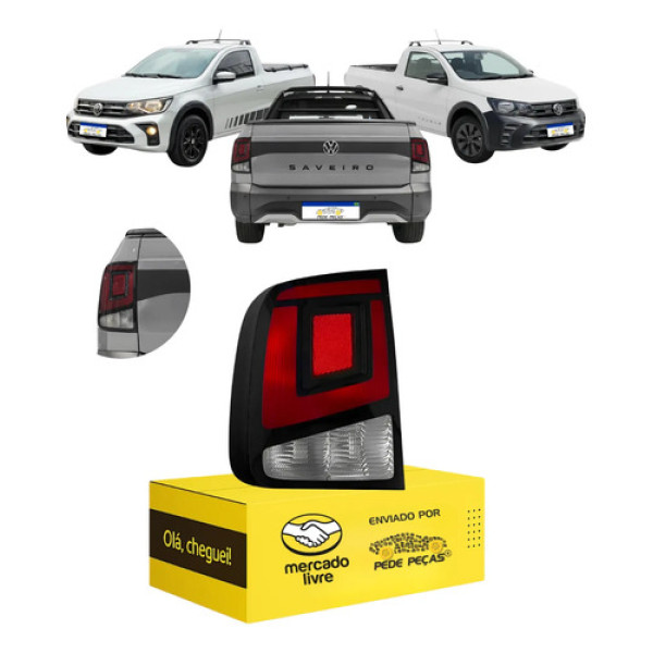 Lanterna Traseira Vw Saveiro G8 2023 2024 2025 2026 L.e Esquerdo/motorista Tricolor
