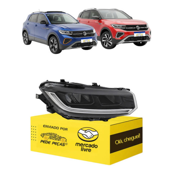 Farol Vw T-cross 2025 2026 Full Led C/reator Novo L.d Direito/passageiro