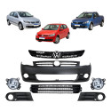 Kit Parachoque Vw Gol Saveiro Voyage G5 2009 A 2013 C Milha Preto