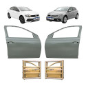 Par Porta Dianteira Volkswagen Polo Track 2017 18 19 A 2026 Dianteira Ambos Lados Cinza Para Pintura