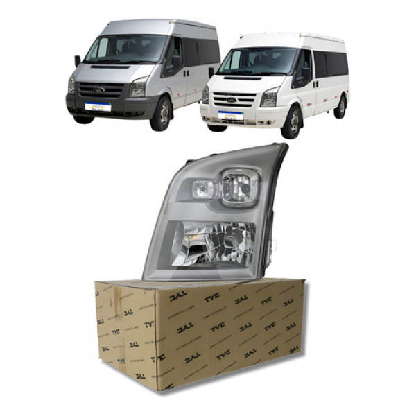 Farol Cromado Elétrico Ford Transit 2009 2010 A 2014 Novo Esquerdo/motorista