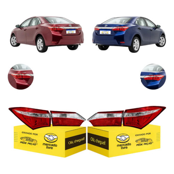 Jogo Lanterna Traseira Toyota Corolla 2015 2016 2017 S/led Ambos Lados
