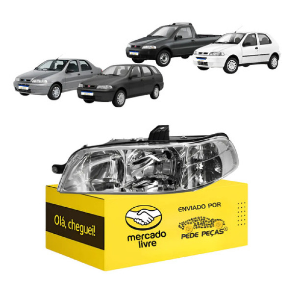 Farol Siena Palio Strada Weekend 2001 A 2007 Cromado Novo Le Esquerdo/motorista