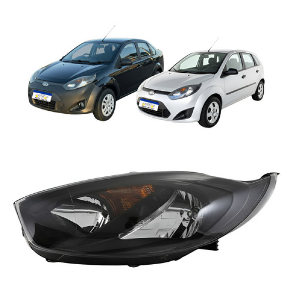 Farol Esquerdo Ford Fiesta Rocam 2010 A 2014 Mascara Negra Esquerdo/motorista Farol Esquerdo Ford Fiesta Rocam 2010 A 2014 Mascara Negra Esquerdo/motorista