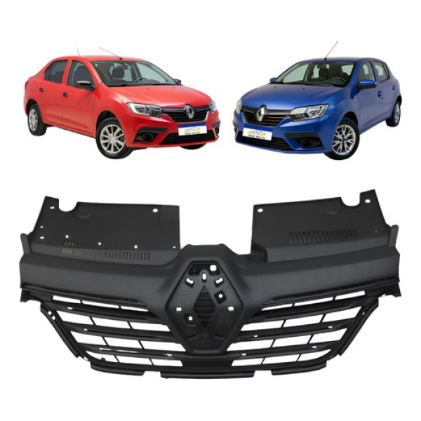 Grade Radiador Sandero E Logan 2020 A 2024 S/emblema Novo Preto Fosco