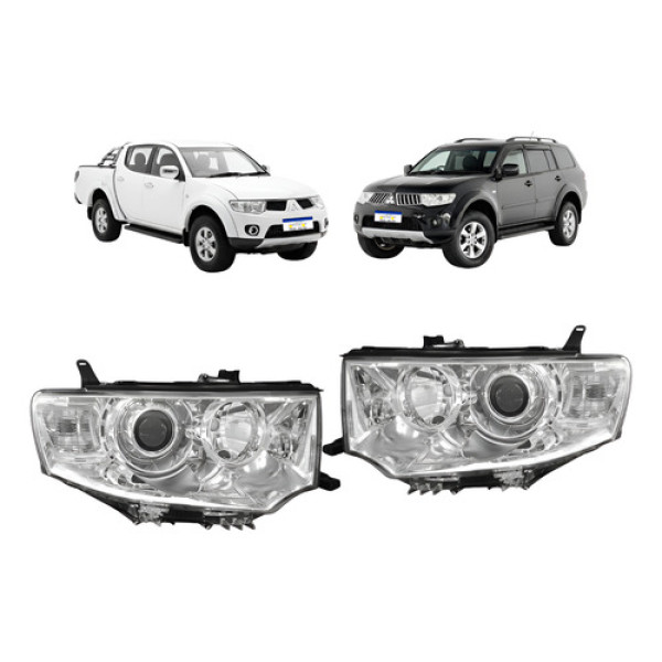 Par Farol Mitsubishi Pajero Dakar 2009 2010 2011 2012 A 2017 Ambos Lados