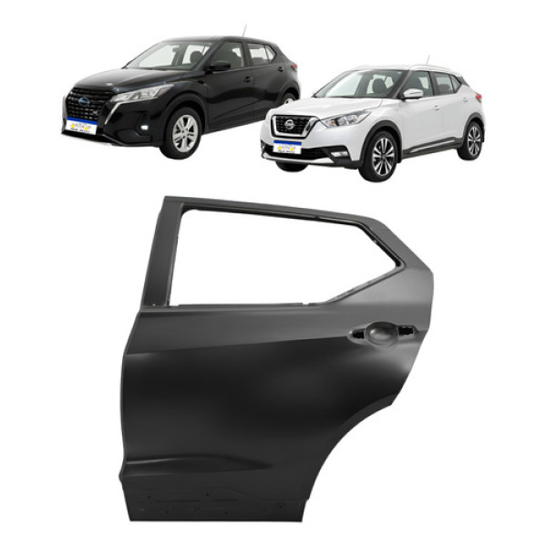 Porta Traseira Kicks 2017 2018 2019 2020 2021 22 A 2024 L.e Preto Traseira Esquerdo Motorista