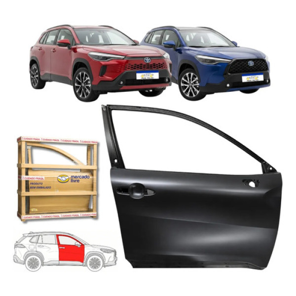 Porta Dianteira Toyota Corolla Cross 2021 2024 A 2026 Ld Dianteira Direito Preto