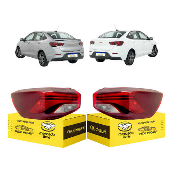 Lanterna Onix Sedan 2020 2021 2022 2023 2024 25 Novo Par Ambos Lados Vermelho