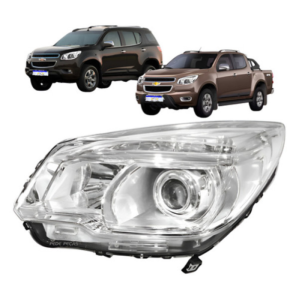Farol S10 Trailblazer 2012 2013 A 2016 Novo Com Projetor Le Esquerdo/motorista