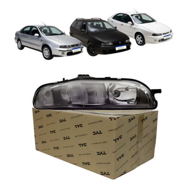 Farol Direito Fiat Marea Brava 1998 A 2007 Fumê Elétrico Direito/passageiro Farol Direito Fiat Marea Brava 1998 A 2007 Fumê Elétrico Direito/passageiro