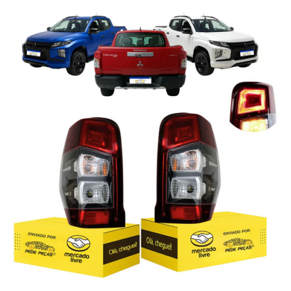 Lanterna Sinaleira L200 Triton 2021 22 23 24 2025 S/led Par Ambos Lados Tricolor