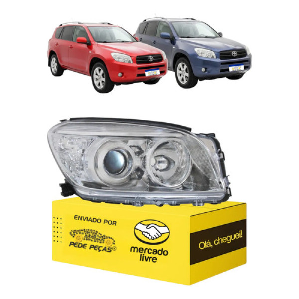 Farol Direito Toyota Rav4 2006 2007 2008 Novo Cromado Direito/passageiro