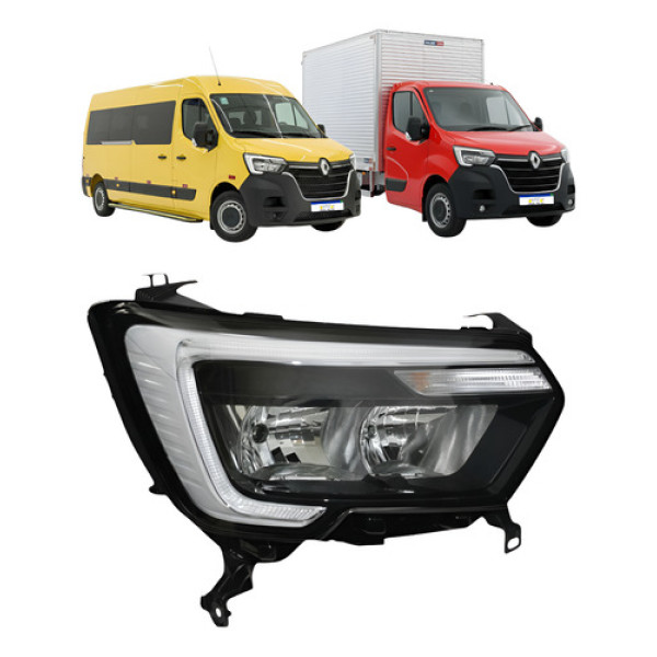 Farol Direito Renault Master 2023 2024 2025 2026 Led Novo Direito/passageiro Farol Direito Renault Master 2023 2024 2025 2026 Led Novo Direito/passageiro