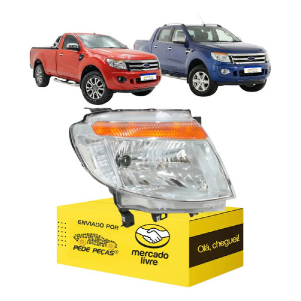 Farol Sinaleira Direita Ford Ranger 2013 14 15 2016 Cromado Direito
