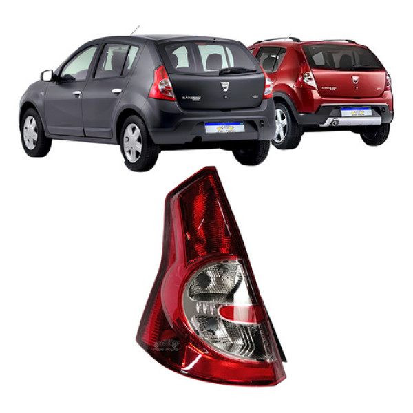Lanterna Sandero 2007 2008 2009 2010 2011 Bicolor Nova Le Esquerdo/motorista Vermelho