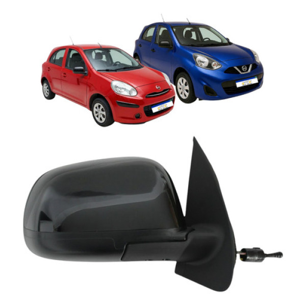 Retrovisor Nissan March 2012 A 2020 C/controle Manual Preto