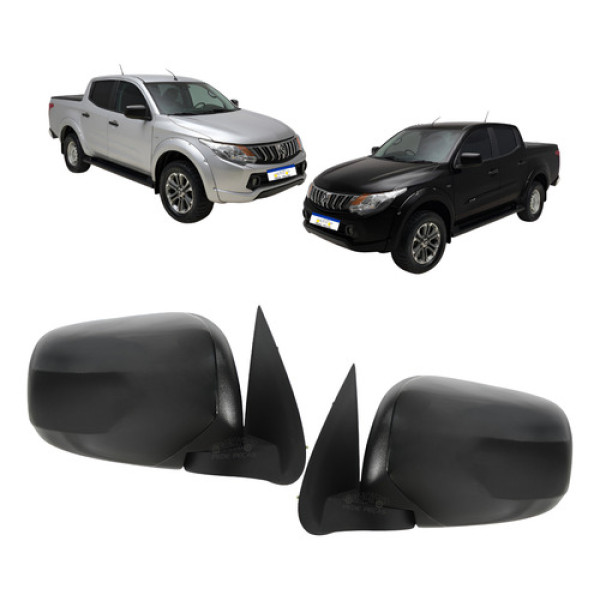 Par Retrovisor Manual Mitsubishi Triton 2016 A 2022 S/pisca