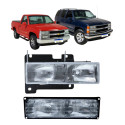 Kit Farol Central Farol Auxiliar Silverado 1993 A 2001 Ld
