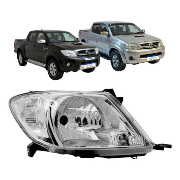 Farol Dianteiro Toyota Hilux 2006 2007 A 2011 Novo Cromado