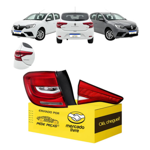 Kit Lanterna Canto Tampa Sandero 2020 2021 2022 C/led Le Esquerdo/motorista Cristal