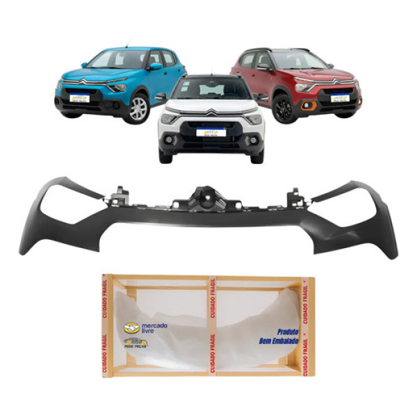 Parachoque Dianteiro Citroen C3 2022 23 24 25 2026 Superior Preto Liso Para Pintura