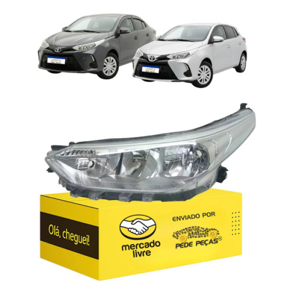 Farol Toyota Yaris 2018 2019 2020 21 22 23 24 2025 L.e S/led Esquerdo/motorista