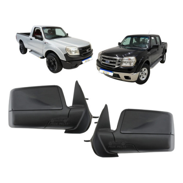 Par Retrovisor Manual Fixo Ford Ranger 2009 2010 2011 2012