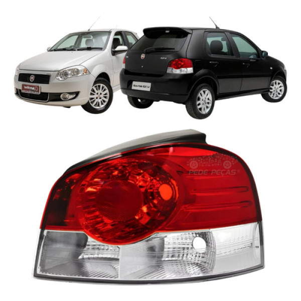 Lanterna Esquerda Fiat Palio 2008 A 2011 Bicolor Sem Friso
