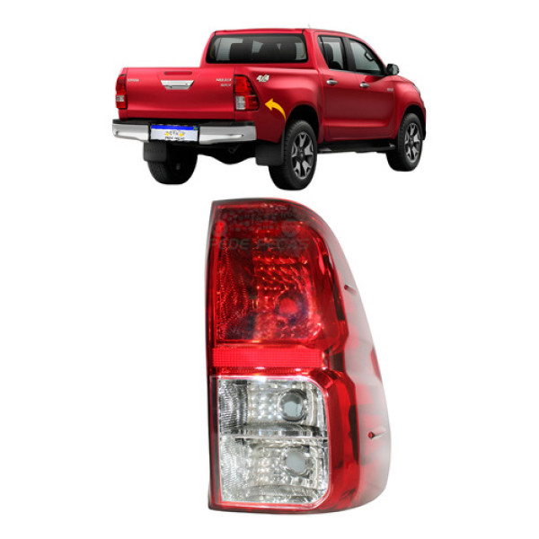 Lanterna Toyota Hilux 2017 2018 2019 2020 2021 2022 2023 Ld Direito Vermelho Crystal